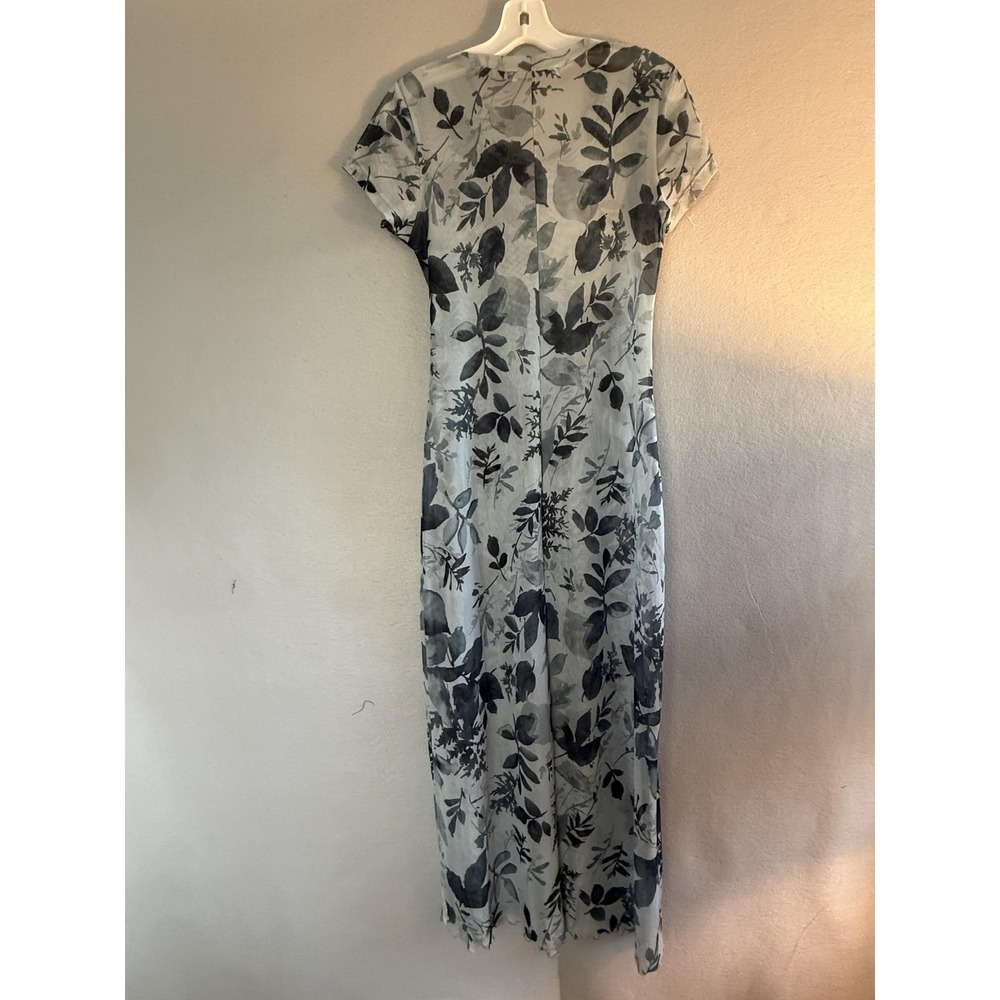 Brentwood Dress Womens Small Gray Floral Mesh Sheer Maxi T Shirt Casual - Picture 12 of 14